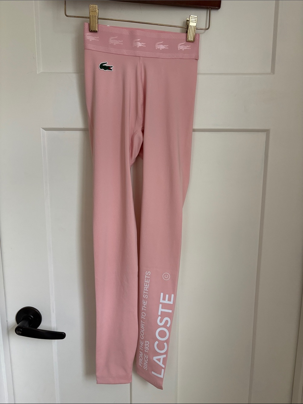 Lacoste Pink Logo Performance Leggings